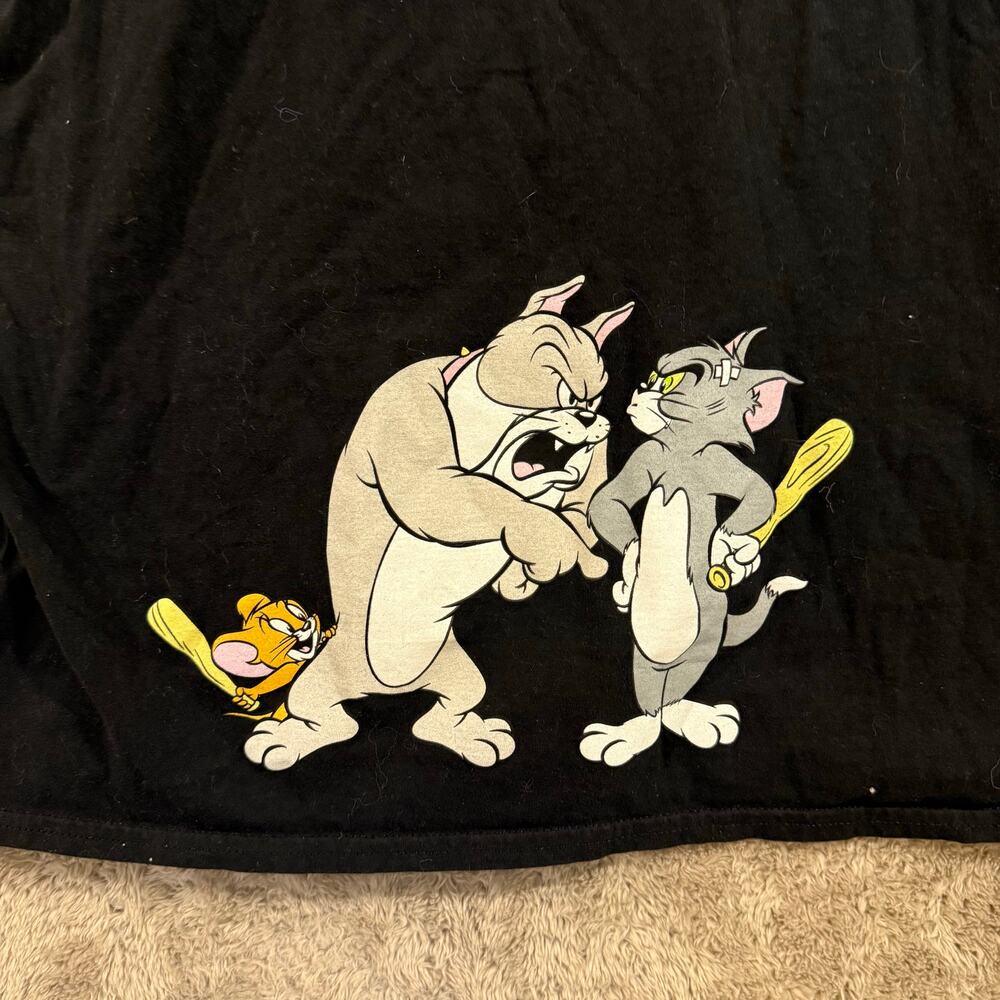 Tom and Jerry Black Graphic T Shirt XL Extra Large Men Adult - Picture 7 of 11